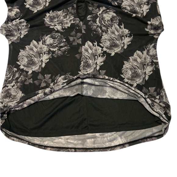 CATO Women's Gray Scale Rose Cowl Neck Bow Back Lined Tank Top Blouse Sz 22-24W - Picture 5 of 10